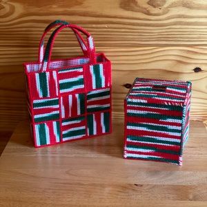 Christmas bag and tissue box cover